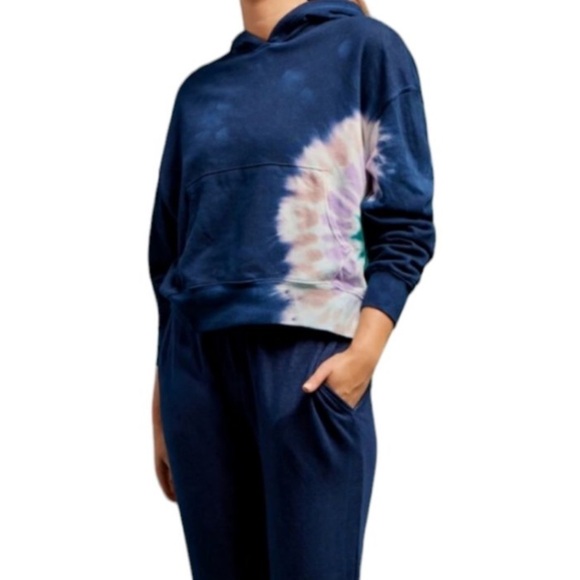 Wildfox French Terrycloth Navy Tie-Dye Hoodie & Jogger Set - Picture 13 of 14